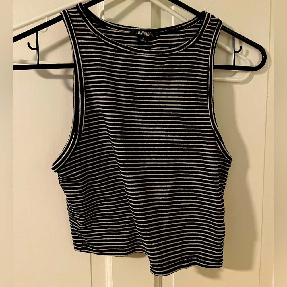 Cropped striped target tank